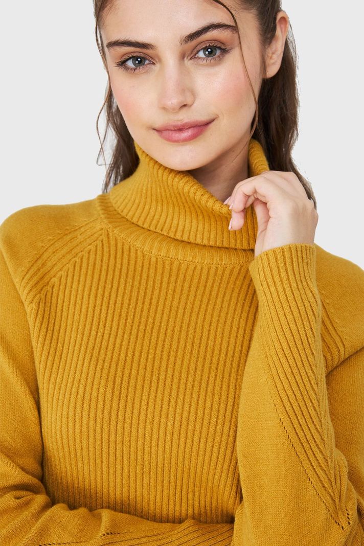 Sweater Beatle Acanalado Mostaza Nicopoly-5