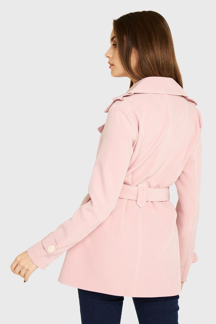 Trench Detalle Pespunte Rosa Nicopoly-3