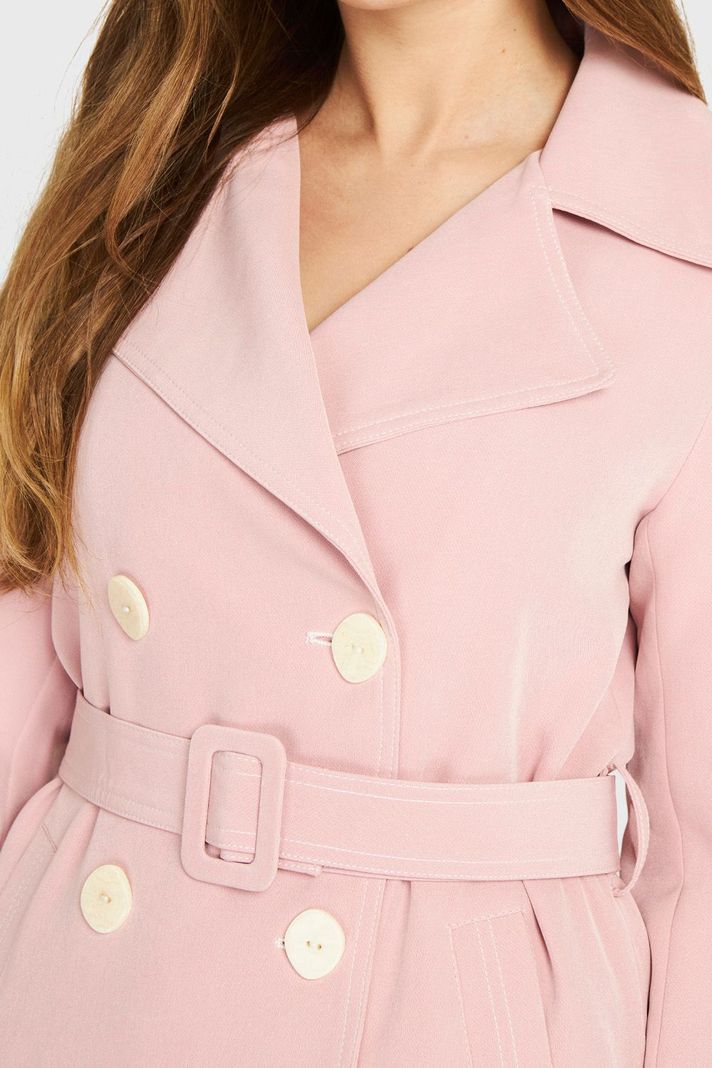 Trench Detalle Pespunte Rosa Nicopoly-4