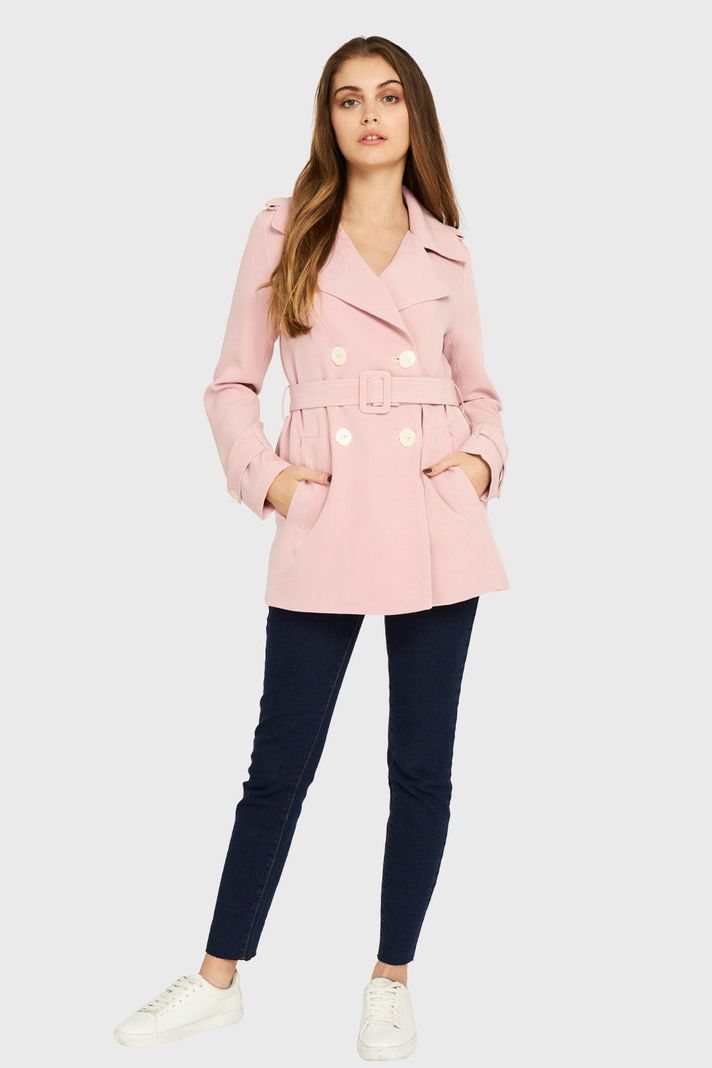 Trench Detalle Pespunte Rosa Nicopoly-1
