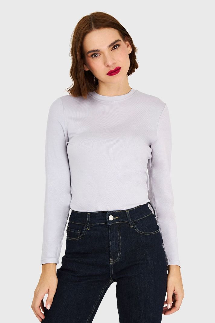 Polera Cuello Redondo Gris Nicopoly-4
