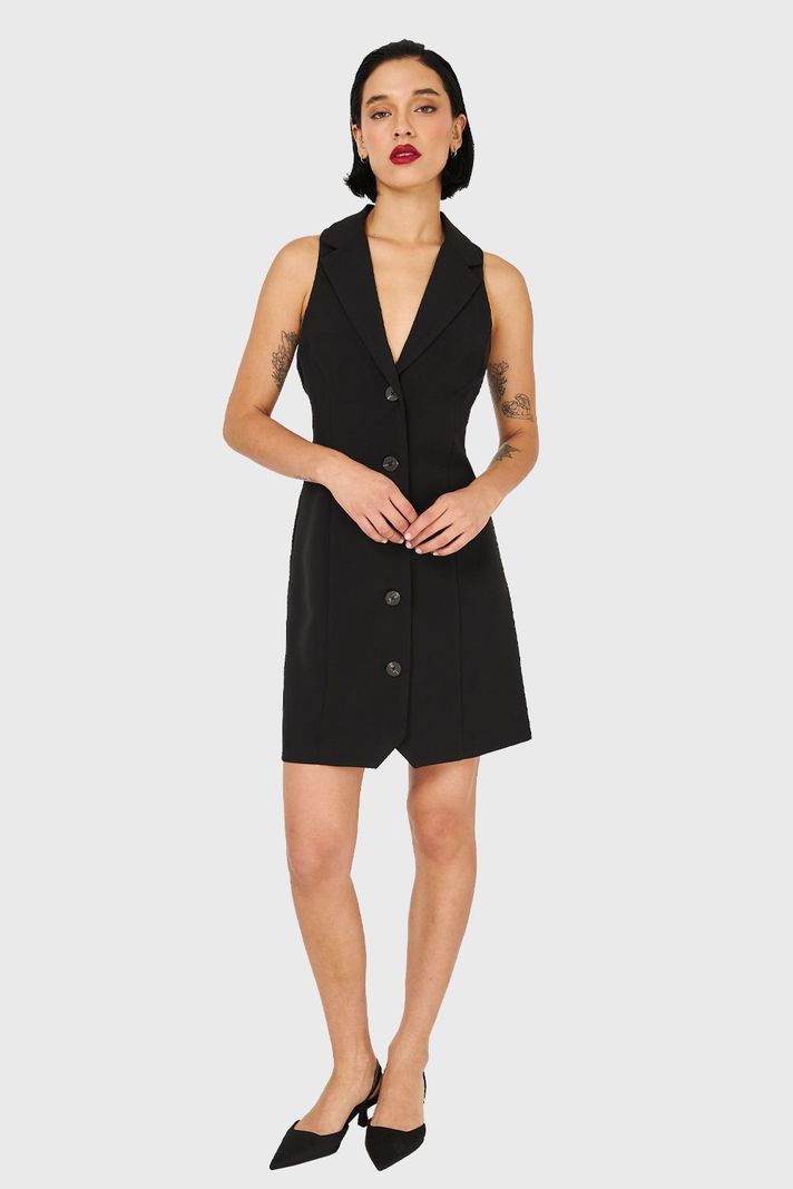 Vestido Tipo Blazer Negro Nicopoly-1