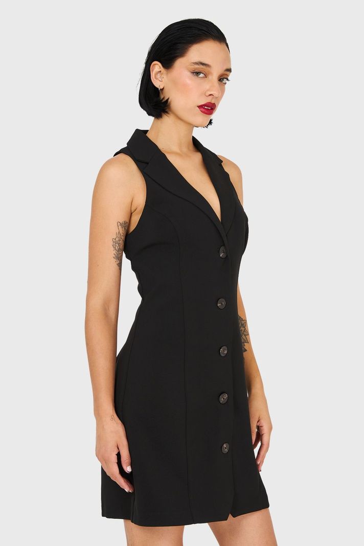 Vestido Tipo Blazer Negro Nicopoly-2