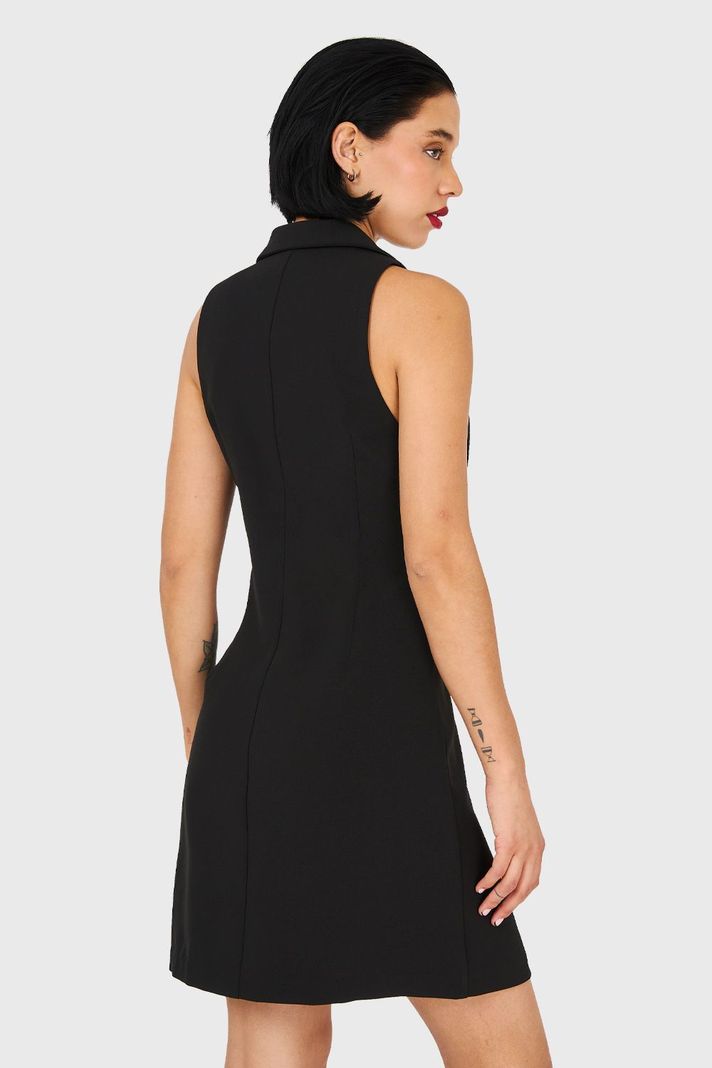Vestido Tipo Blazer Negro Nicopoly-3