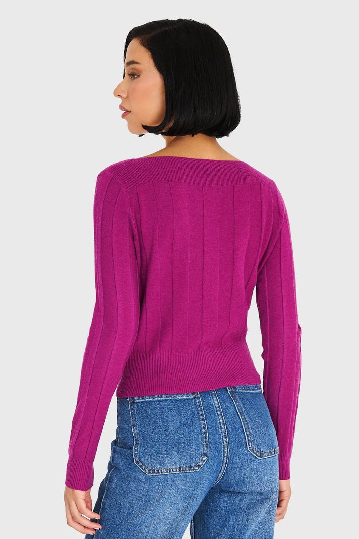 Sweater Cuello Bote Magenta Nicopoly-3