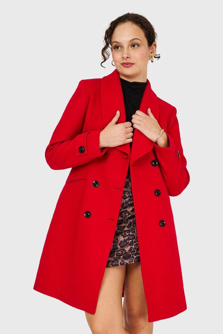 Abrigo Solapa Redonda Rojo Nicopoly-0