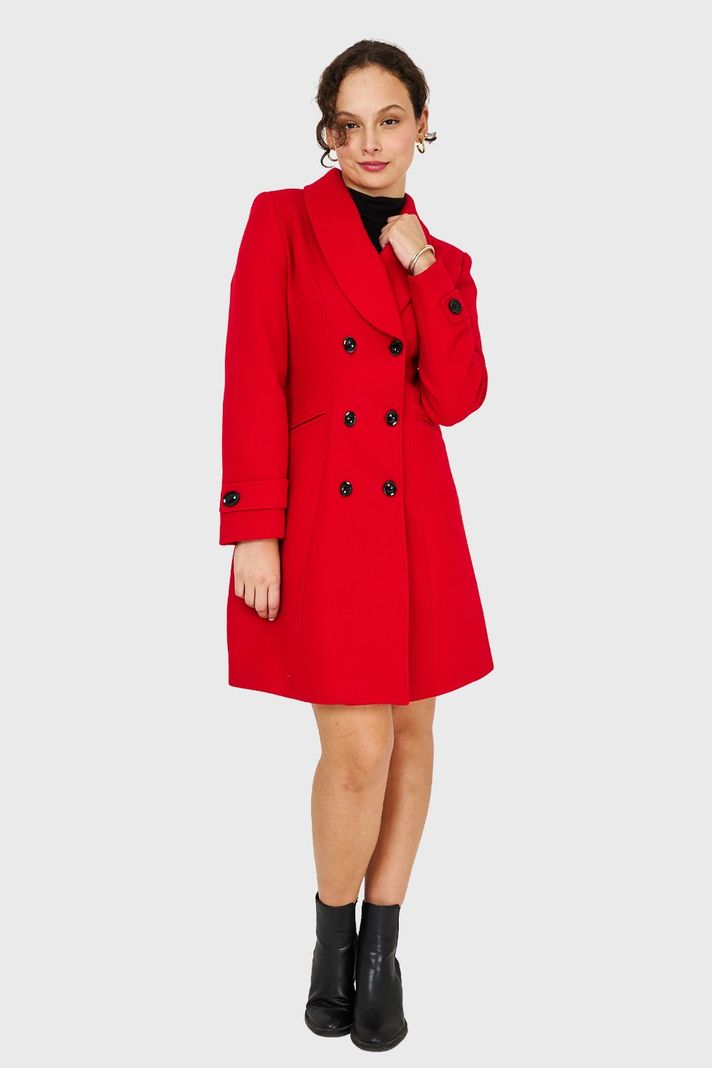 Abrigo Solapa Redonda Rojo Nicopoly-1