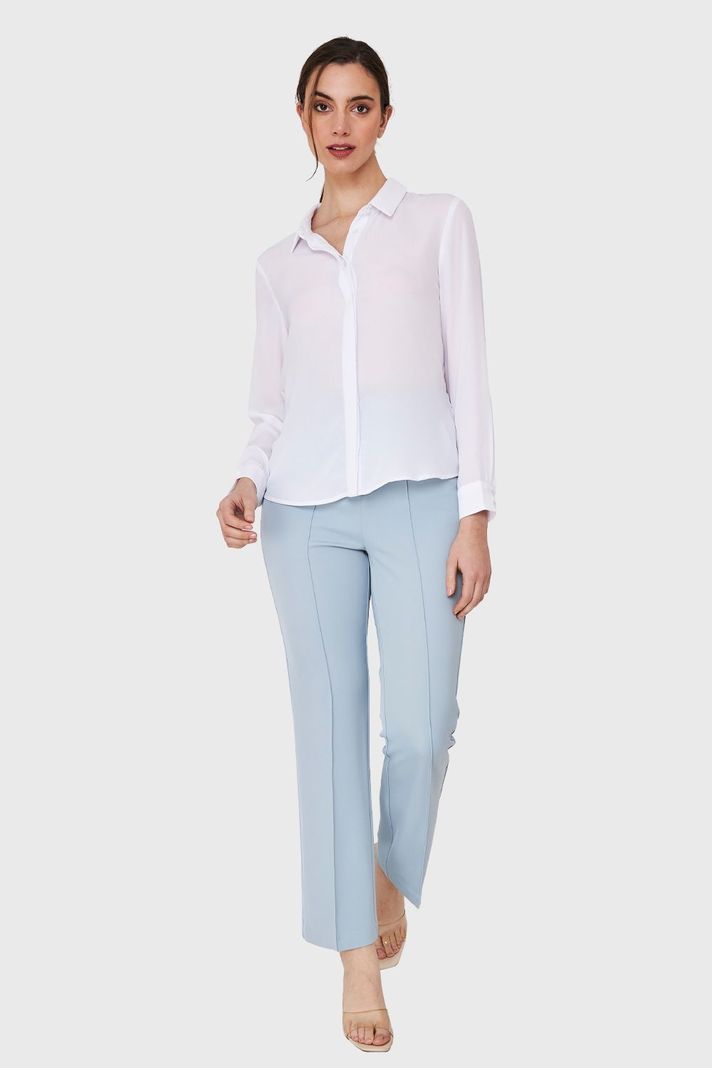 Blusa Botonera Invisible Blanco Nicopoly-1