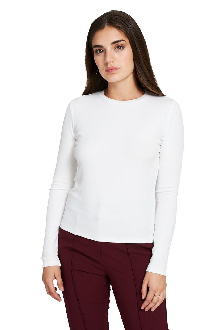 Polera Básica Acanalada Blanco Nicopoly