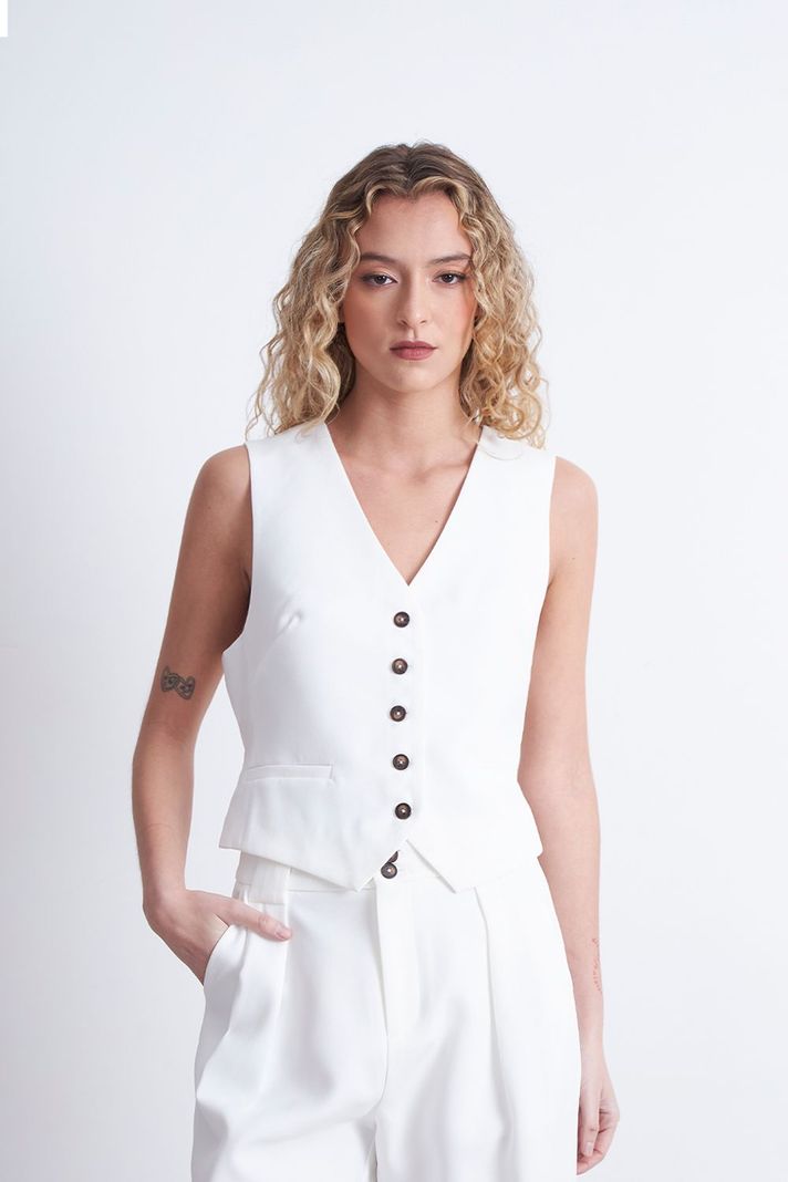 Gilet Basico Ajustable Blanco Nicopoly