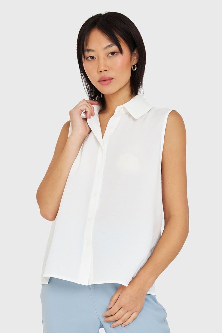 Blusa Sin Mangas Blanco Nicopoly-0