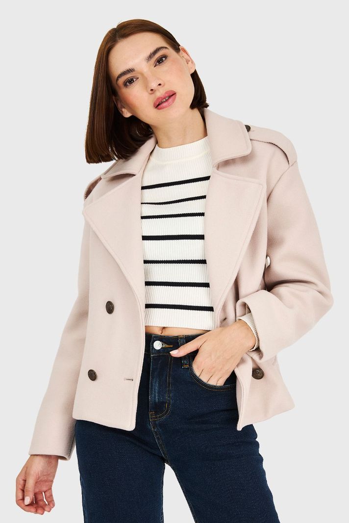 Abrigo Corto Beige Nicopoly-0
