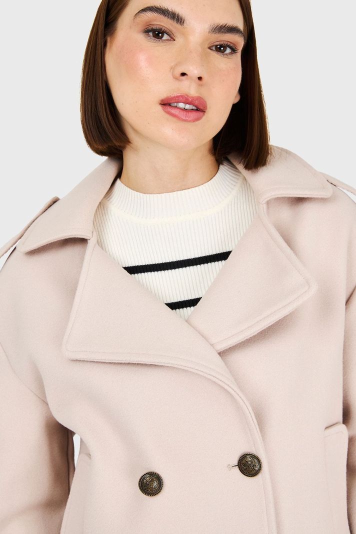 Abrigo Corto Beige Nicopoly-5
