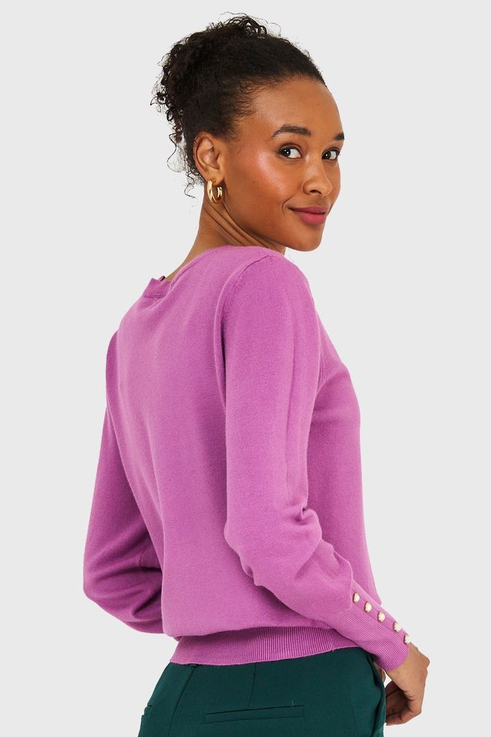 Sweater Mangas Detalles Perlas Lila Nicopoly-3