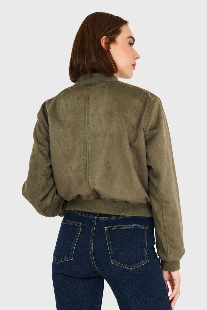 Bomber Tipo Gamuza Oliva Nicopoly-3