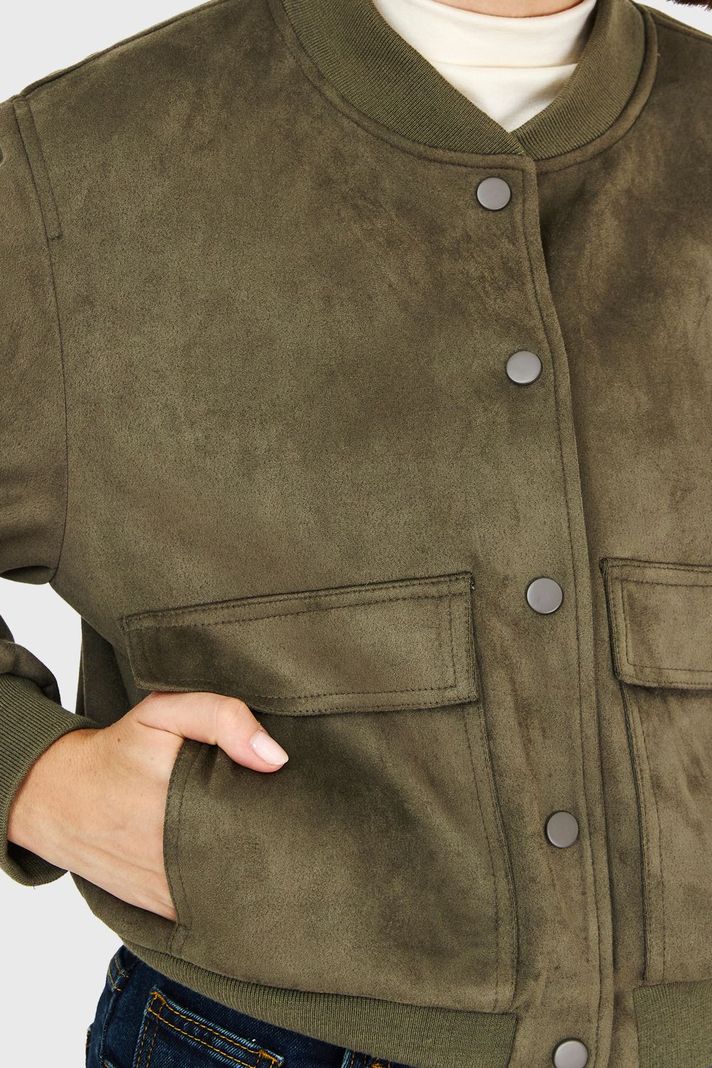 Bomber Tipo Gamuza Oliva Nicopoly-5