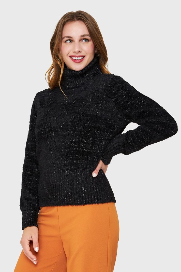 Sweater Beatle Brillos Negro Nicopoly-2