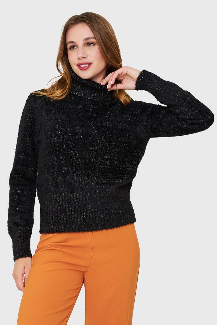 Sweater Beatle Brillos Negro Nicopoly-0