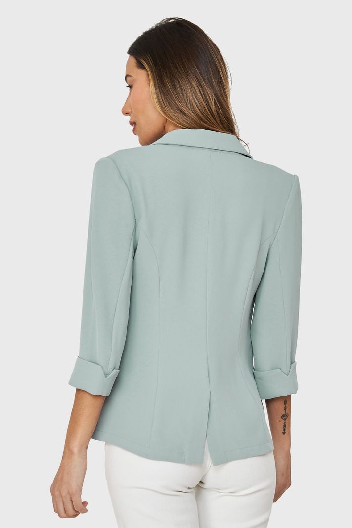 Blazer Entallado Manga 3/4 Celeste Nicopoly-3