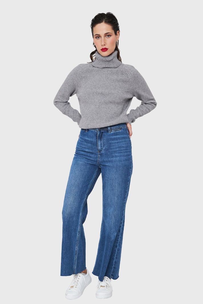 Sweater Beatle Acanalado Gris Nicopoly-1