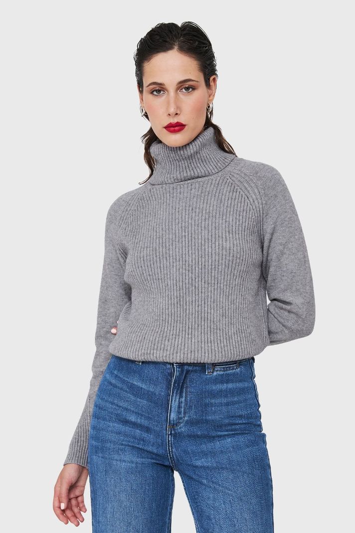 Sweater Beatle Acanalado Gris Nicopoly-0