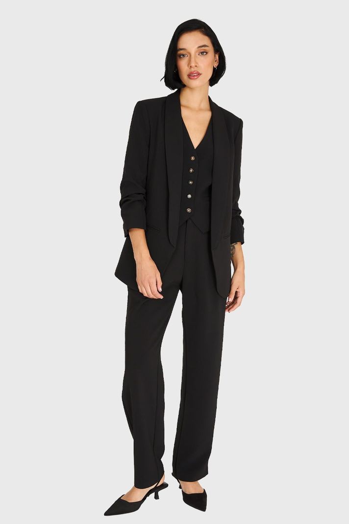 Blazer De Tope Manga 3/4 Negro Nicopoly-1