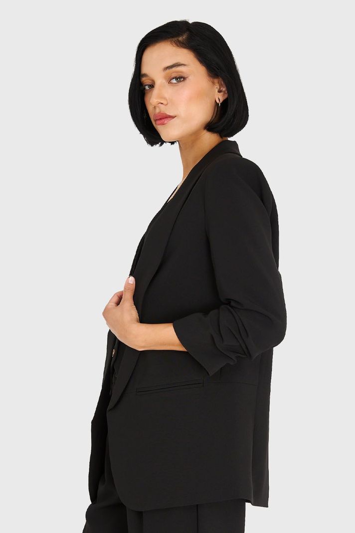 Blazer De Tope Manga 3/4 Negro Nicopoly-2