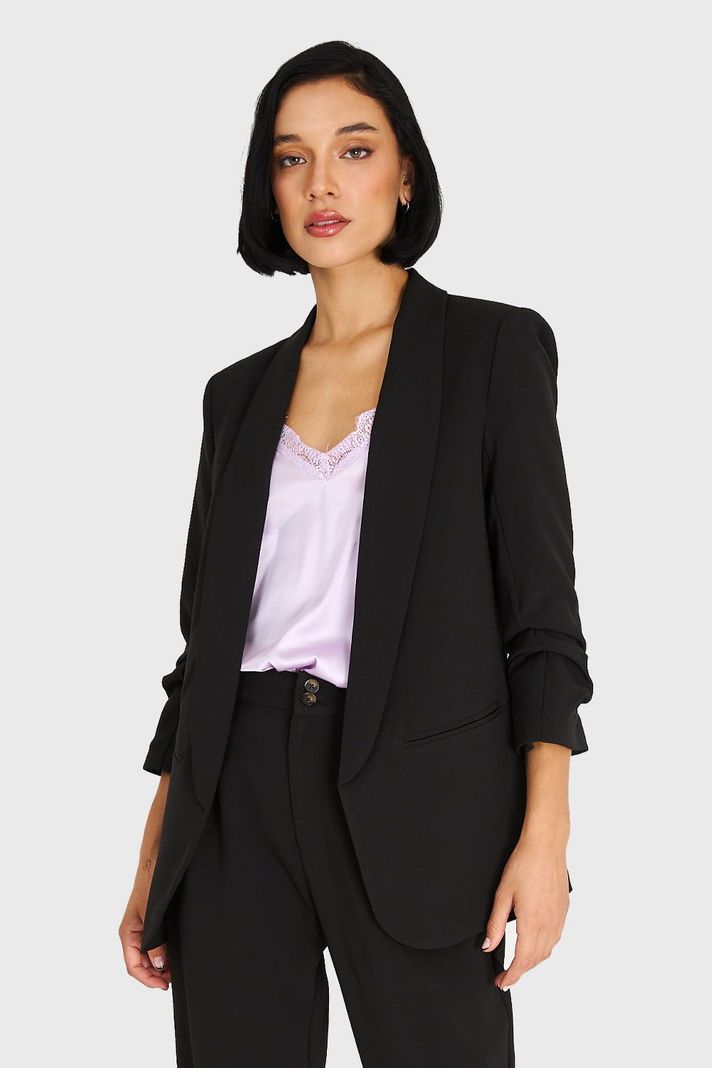 Blazer De Tope Manga 3/4 Negro Nicopoly-4