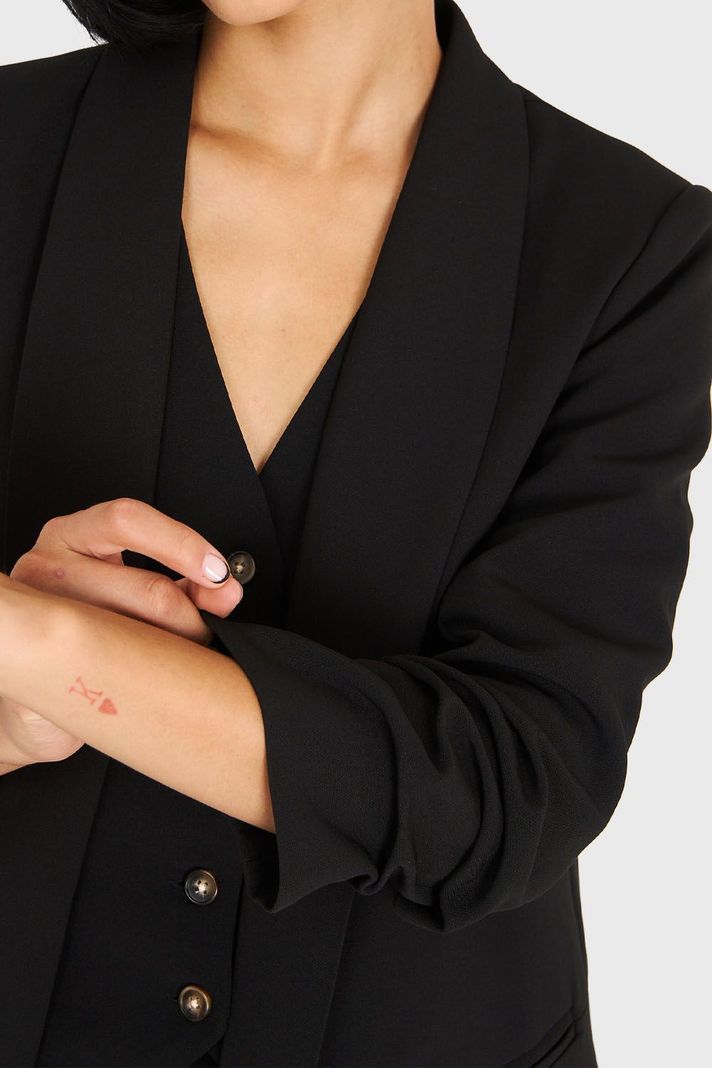 Blazer De Tope Manga 3/4 Negro Nicopoly-5