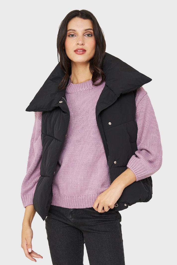 Parka Sin Mangas Imán Cuello Negro Nicopoly-0