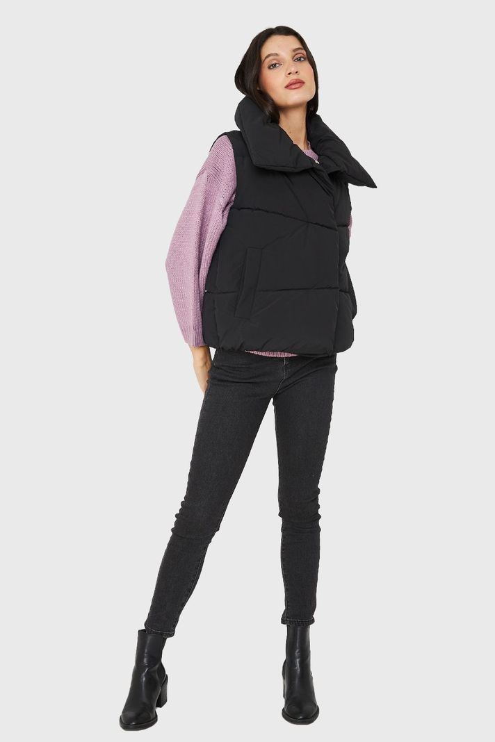 Parka Sin Mangas Imán Cuello Negro Nicopoly-1