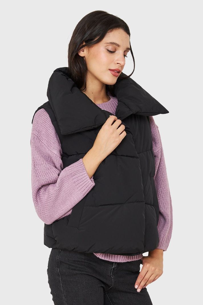 Parka Sin Mangas Imán Cuello Negro Nicopoly-2