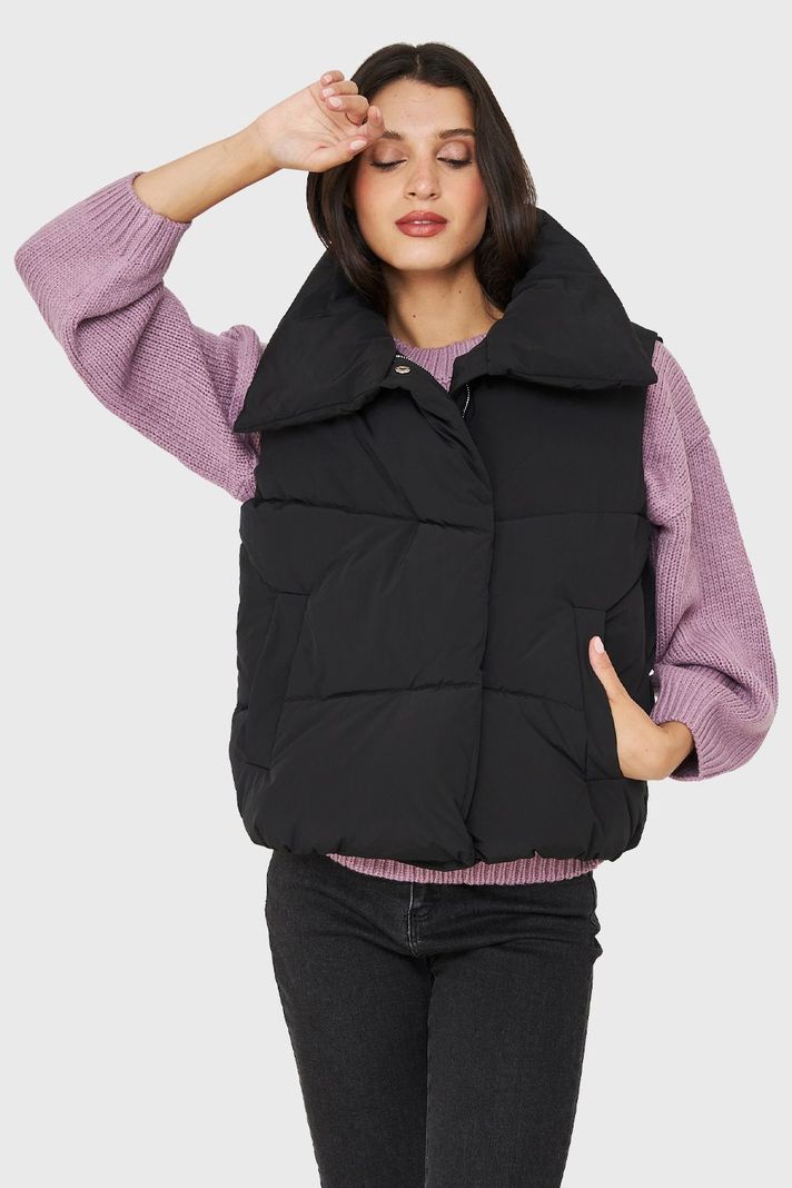 Parka Sin Mangas Imán Cuello Negro Nicopoly-4