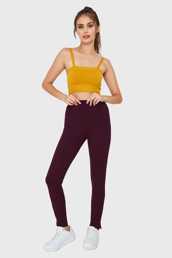 Legging Tiro Alto Aberturas Burdeos Nicopoly-1