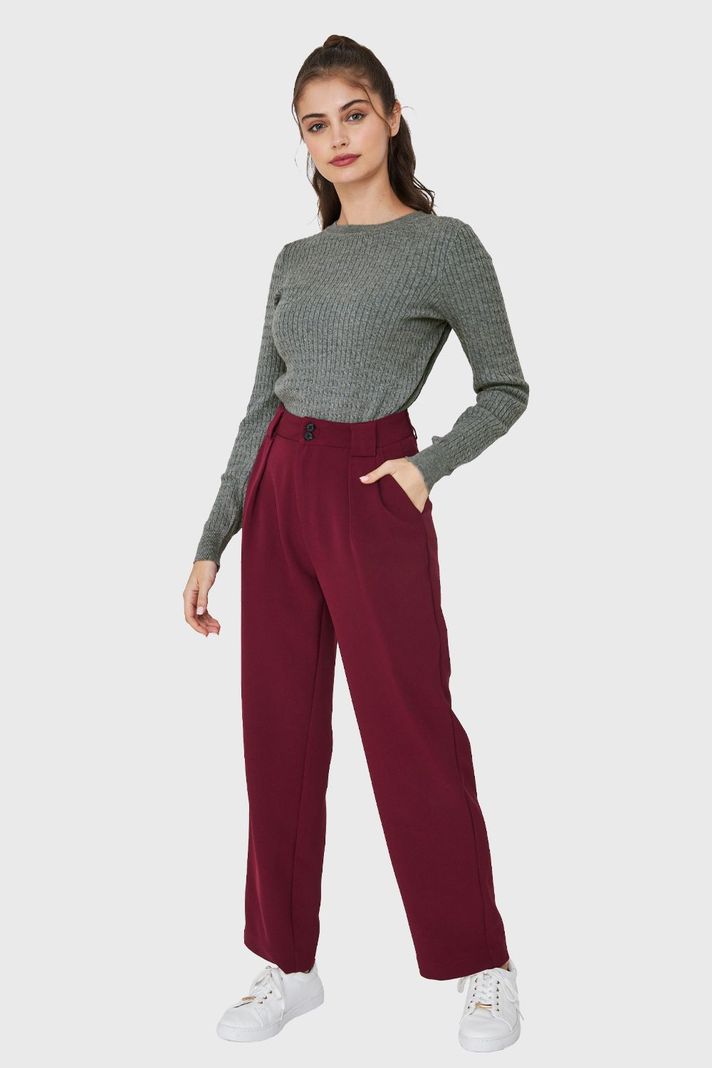 Sweater Punto Fino Cadenetas Gris Nicopoly-1