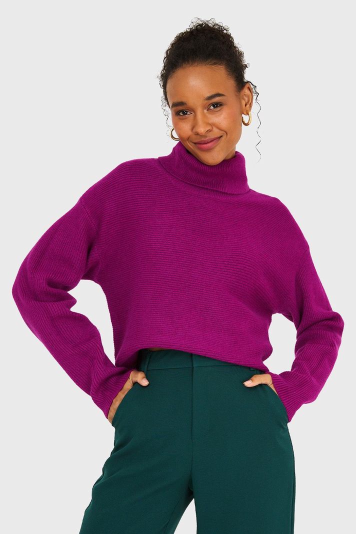 Sweater Básico Cuello Beatle Magenta Nicopoly-0