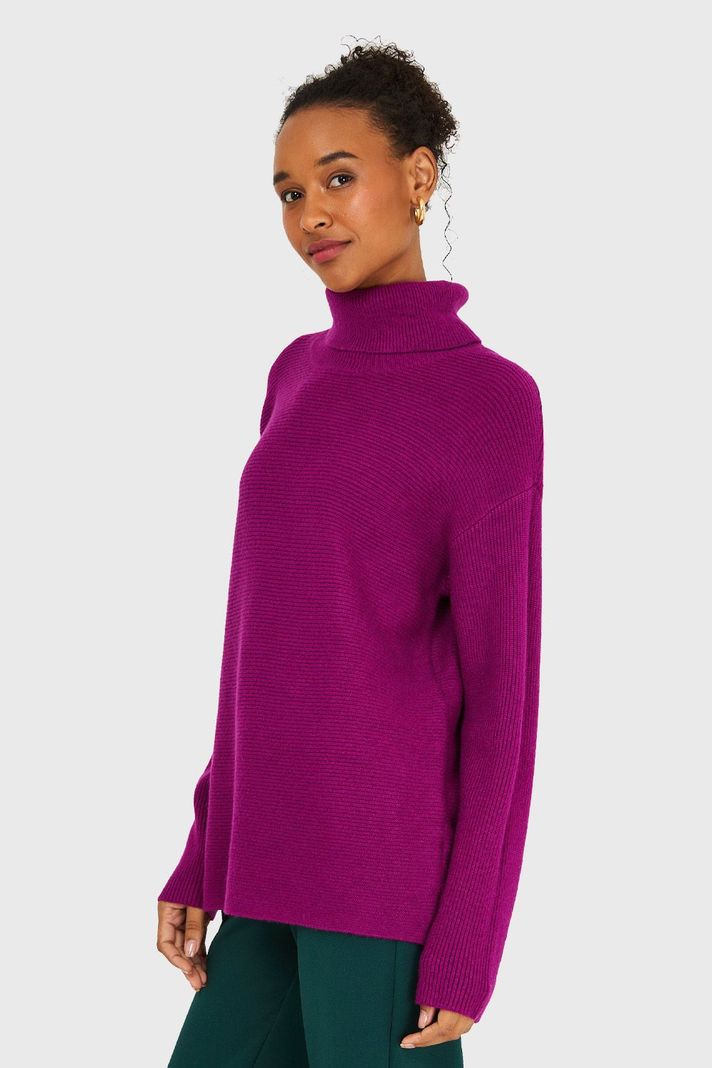 Sweater Básico Cuello Beatle Magenta Nicopoly-2