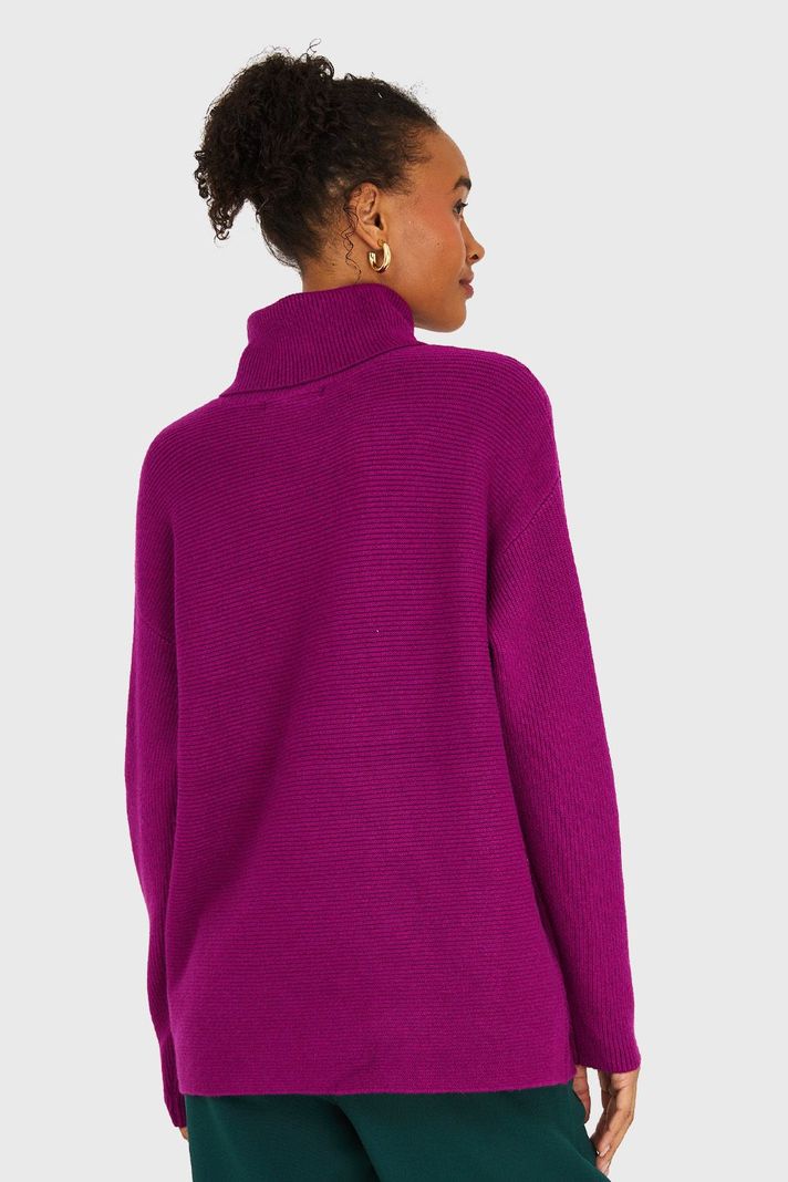 Sweater Básico Cuello Beatle Magenta Nicopoly-3
