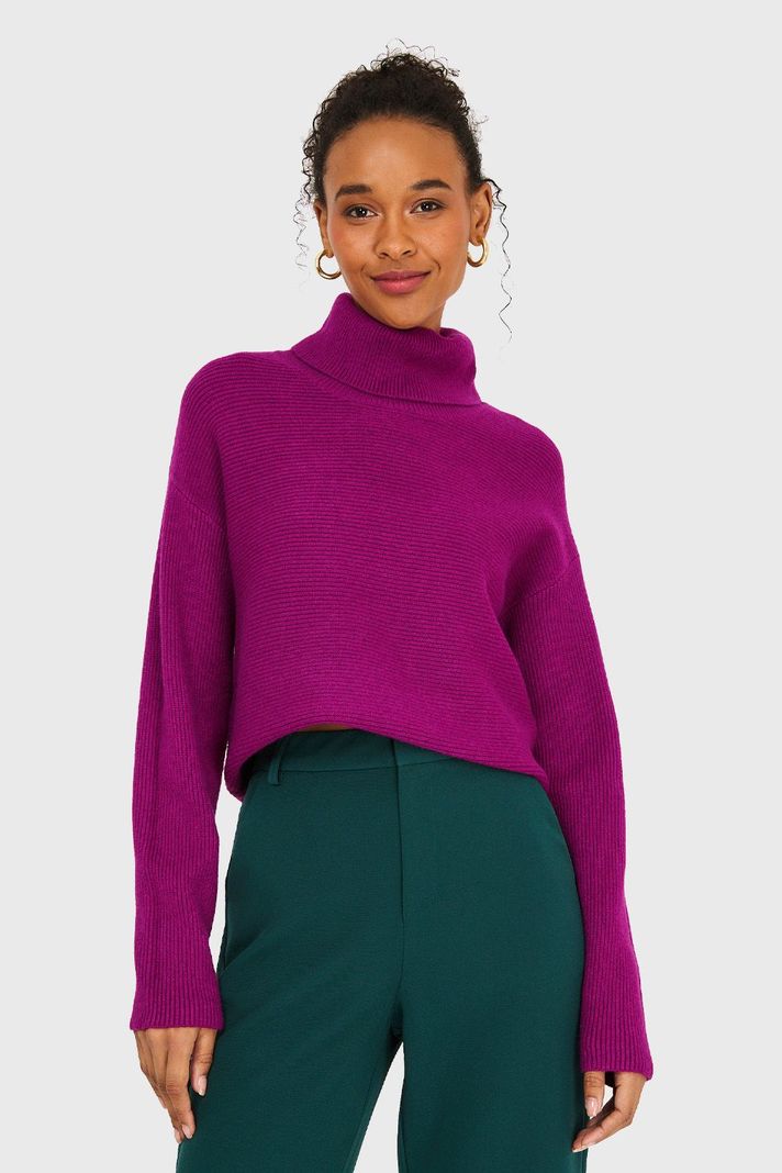 Sweater Básico Cuello Beatle Magenta Nicopoly-4