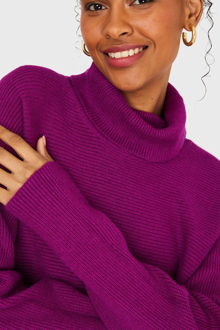 Sweater Básico Cuello Beatle Magenta Nicopoly-5