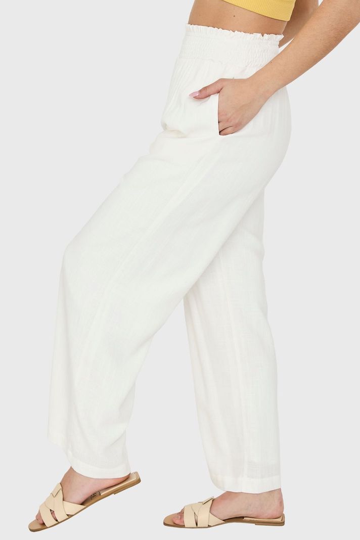 Pantalón Holgado Pretina Alta Blanco Nicopoly-2