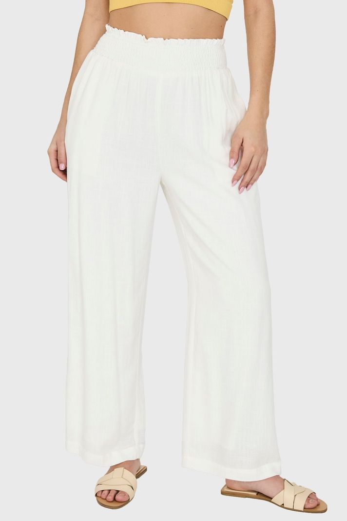 Pantalón Holgado Pretina Alta Blanco Nicopoly-4