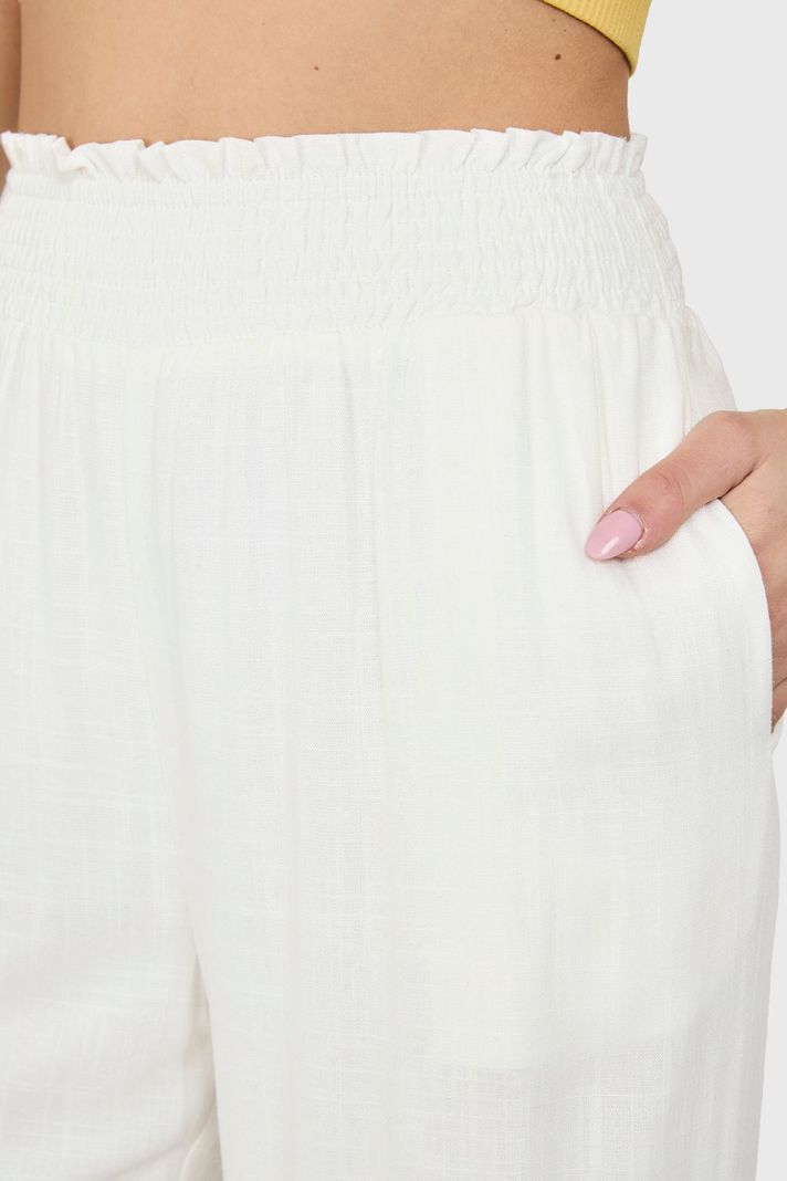 Pantalón Holgado Pretina Alta Blanco Nicopoly-5