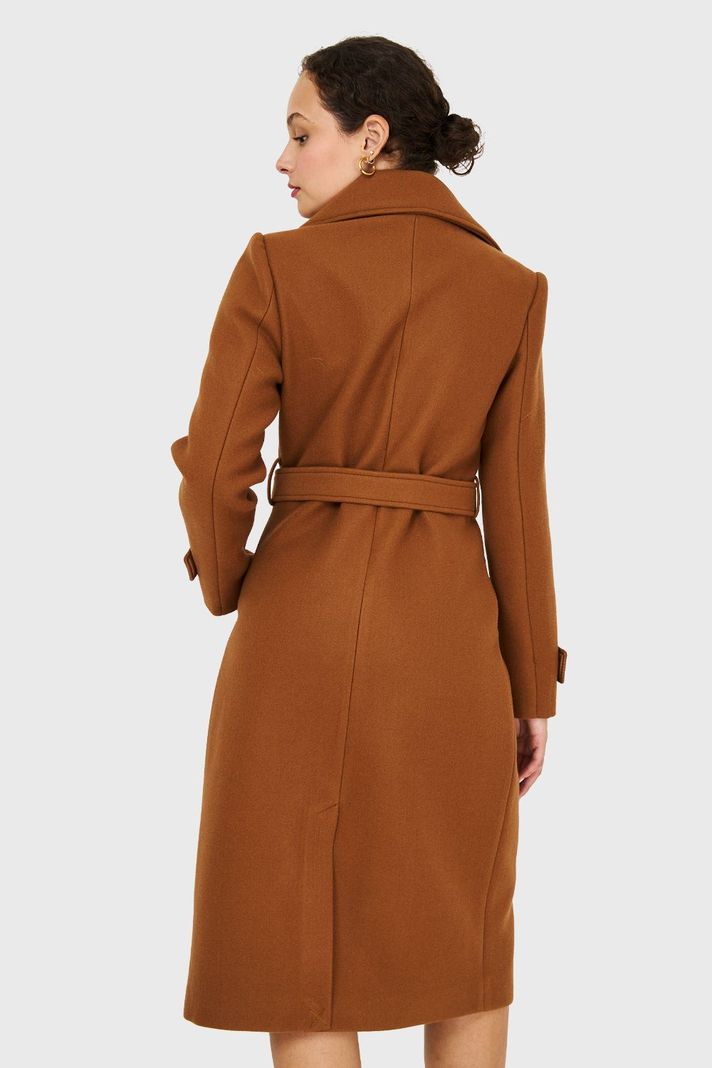 Abrigo Largo Lazo Camel Nicopoly-3