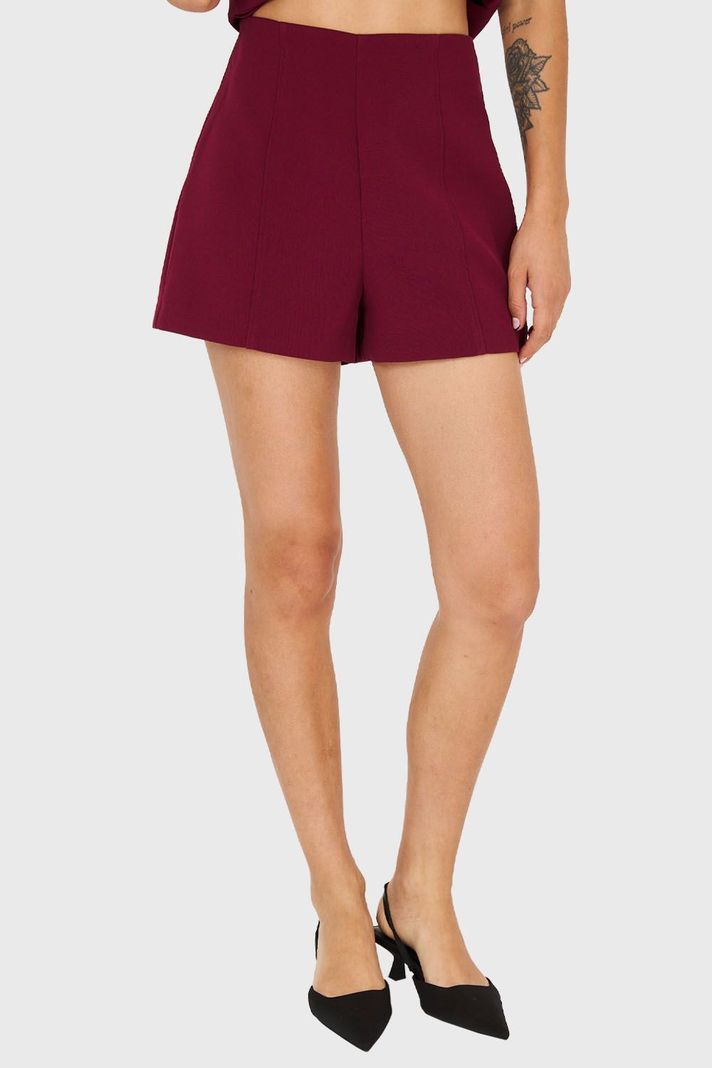 Short Básico Tiro Alto Burdeo Nicopoly-0
