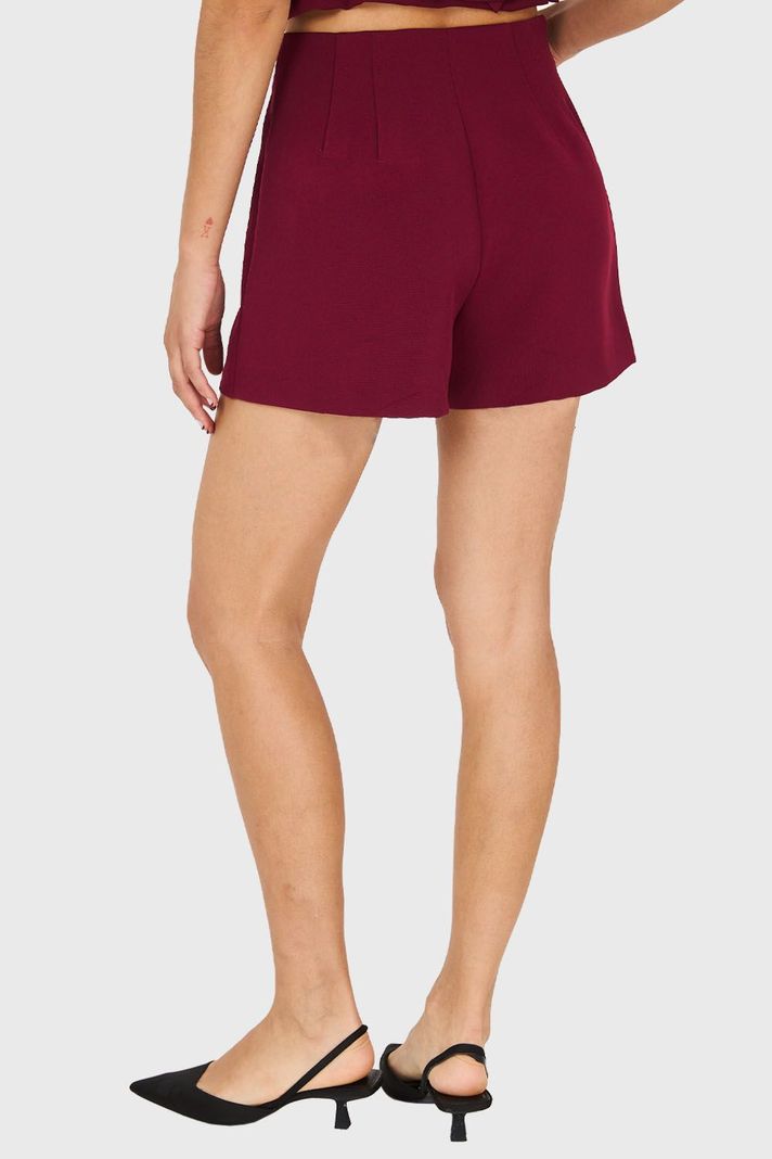 Short Básico Tiro Alto Burdeo Nicopoly-3