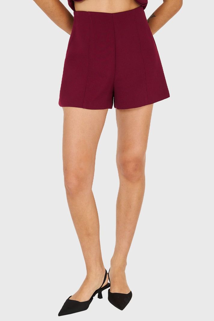 Short Básico Tiro Alto Burdeo Nicopoly-4