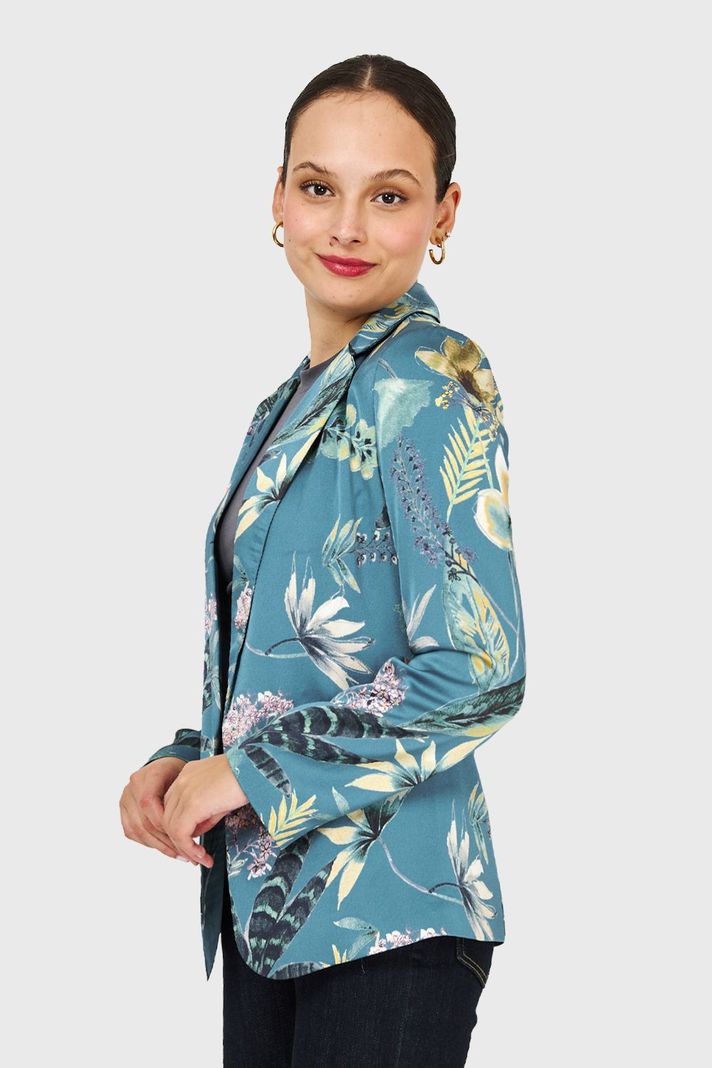 Blazer Floreado Celeste Nicopoly-2
