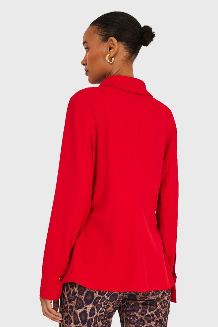 Camisa Pliegues Cintura Rojo Nicopoly-3