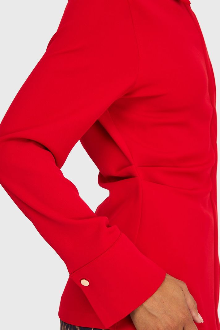Camisa Pliegues Cintura Rojo Nicopoly-5